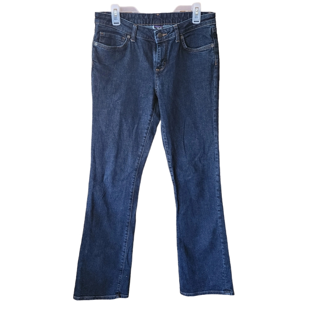 Patagonia Size 29 (8) Women Flare Denim Jeans Pants, EUC Dark Blue Wash Outdoor